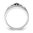 thumbnail image 2 of Auriga 925 Sterling Silver Diamond and Amethyst Engagement Ring Size 9 for Women, 2 of 6