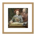 thumbnail image 1 of Julius Henricus Quinkhard Self Portrait Father 8X8 Inch Square Wooden Framed Wall Art Print Picture with Mount, 1 of 4