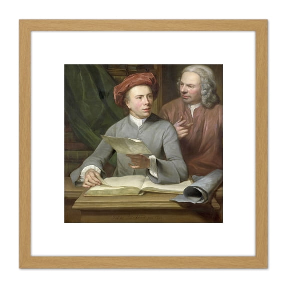 Julius Henricus Quinkhard Self Portrait Father 8X8 Inch Square Wooden Framed Wall Art Print Picture with Mount