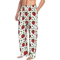 thumbnail image 2 of Uemuo Strawberry Pattern Men's Wide Leg Palazzo Lounge Pants with Pockets Light Weight Loose Comfy Casual Pajama Pants-Small, 2 of 9
