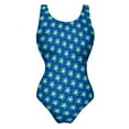 thumbnail image 5 of Blue And Yellow Daisy Swimsuit Sexy Vintage Floral One Piece Swimwear Push Up Bodysuit Fashion Fitness Monokini, 5 of 7