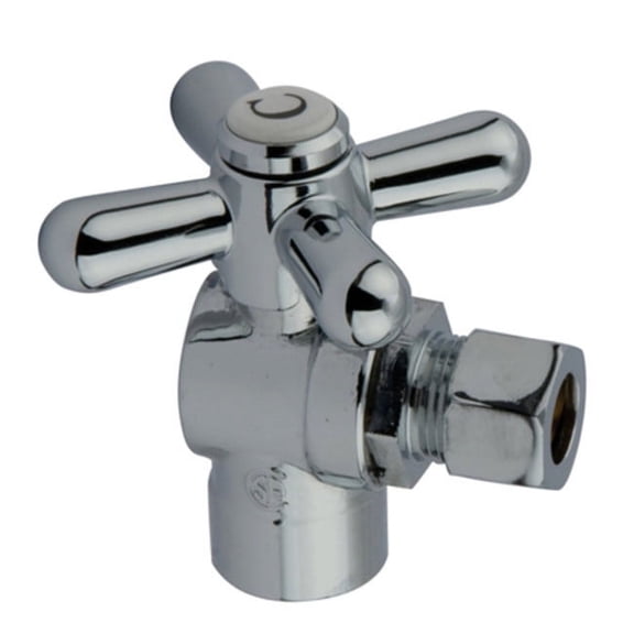Kingston Brass CC43201X 1/2" Sweat x 3/8" OD Comp Angle Stop Valve, Polished Chrome