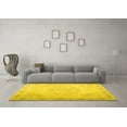 thumbnail image 3 of Ahgly Company Machine Washable Indoor Round Abstract Yellow Contemporary Area Rugs, 8' Round, 3 of 4