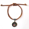 thumbnail image 1 of Round Bottom Flask Test Tube Chestry Bracelet Leather Hide Rope Wristband Brown Jewelry, 1 of 3