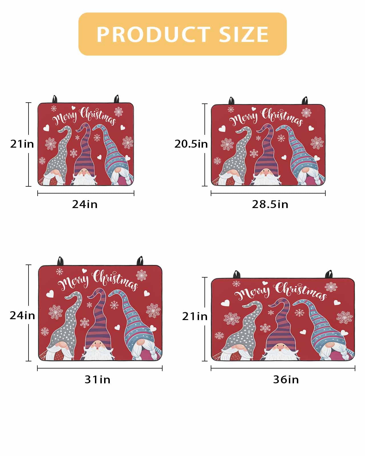 Large Induction Cooktop Protector Mat Christmas Red Stove Top Covers for Electric Stove, Cute Gnomes Xmas Winter Snowflakes Decorative Stove Burner Cover Mats, Glass Top Stove Cover