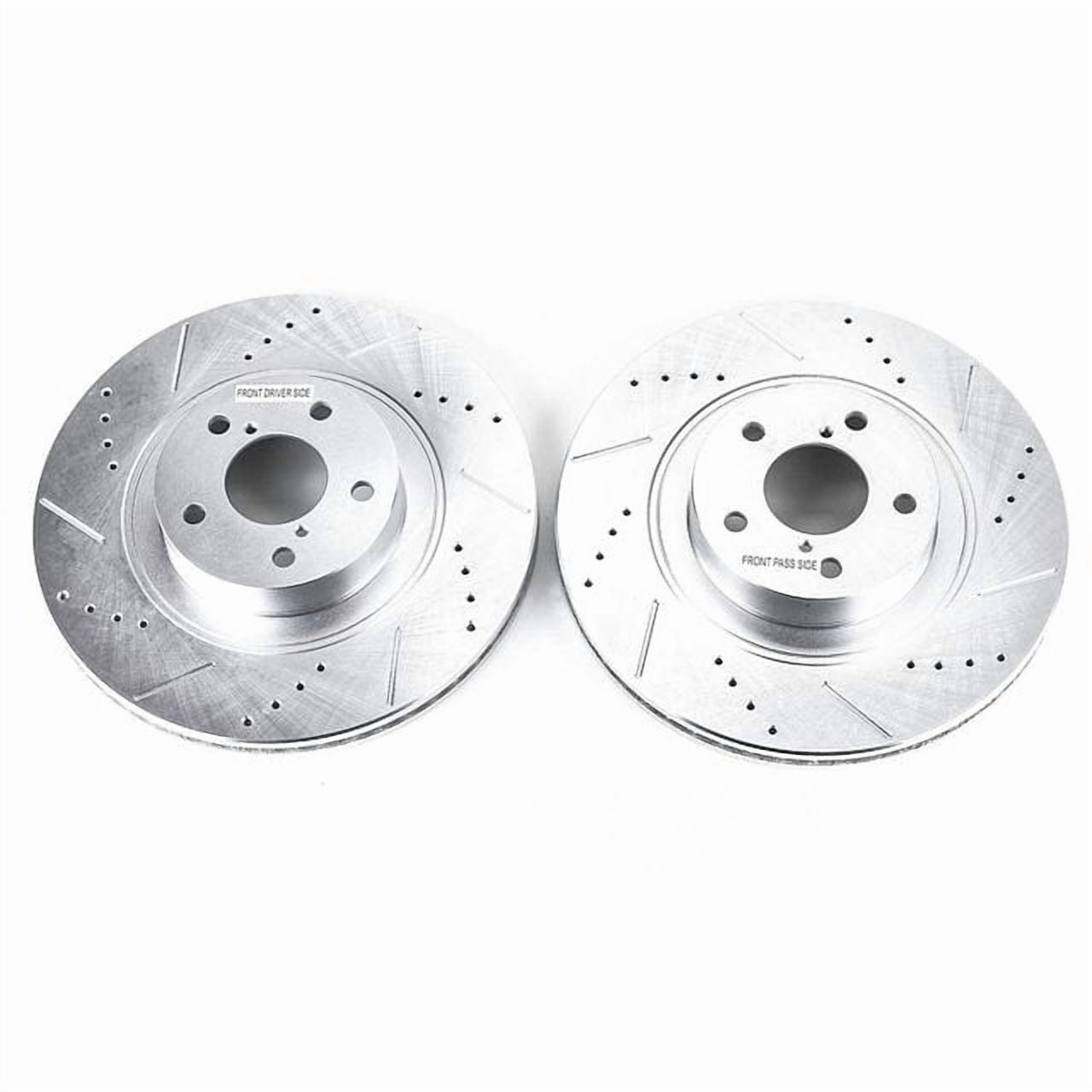 Power Stop 20-24 Tesla Y Front Drilled & Slotted Rotor - Pair - AR84011XPR - Armageddon Turbo & Performance - View #5