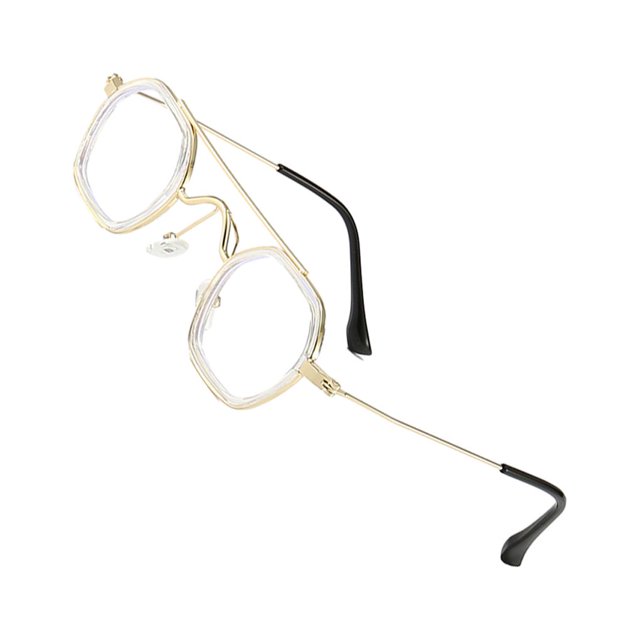Gafas de sol redondas Minnieouse Moda Steampunk Lentes oro transparente