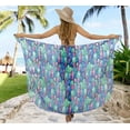 thumbnail image 4 of LA LEELA Women's Bikini Beach Wrap Swimwear Cover up Bathing suit Summer Wraps Swimsuit Sarong Skirts for Women One Size Lapis, Leaves, 4 of 5