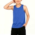 thumbnail image 3 of FRSASU Boy's Tank Tops Comfortable Loose Summer Crew Neck Tank Top Casual Solid Color Cotton Sleeveless Tops Blue, 3 of 8
