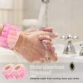 thumbnail image 3 of 8pcs Plush wrist strap face wash wholesale girls absorbent wipe sweat flannel wrist guard - Blue pink rainbow, 3 of 5