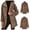 Brown, variant on Tejiojio Coats Clearance Women's Leopard Faux-Fur Imitation Lapel Long Sleeve Coat Outwear Coat Jacket