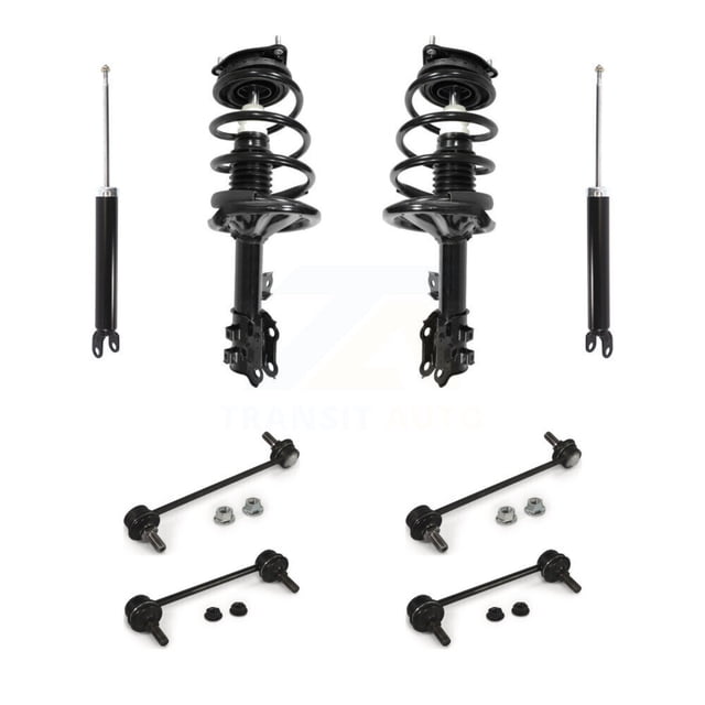 Transit Auto Front Rear Complete Suspension Strut Shock & TQ sway Bar Link Kit (8Pc) for Car Hyundai Elantra - Left Right Side (Driver Passenger) KSS-107802
