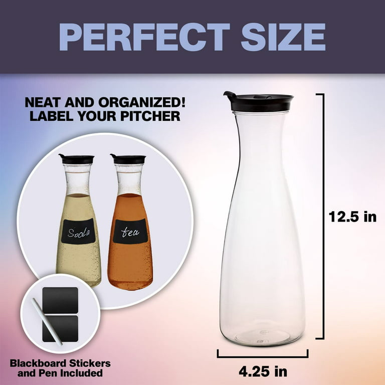 Durable Acrylic Water Carafe With Flip Top Lid - Perfect For Cold