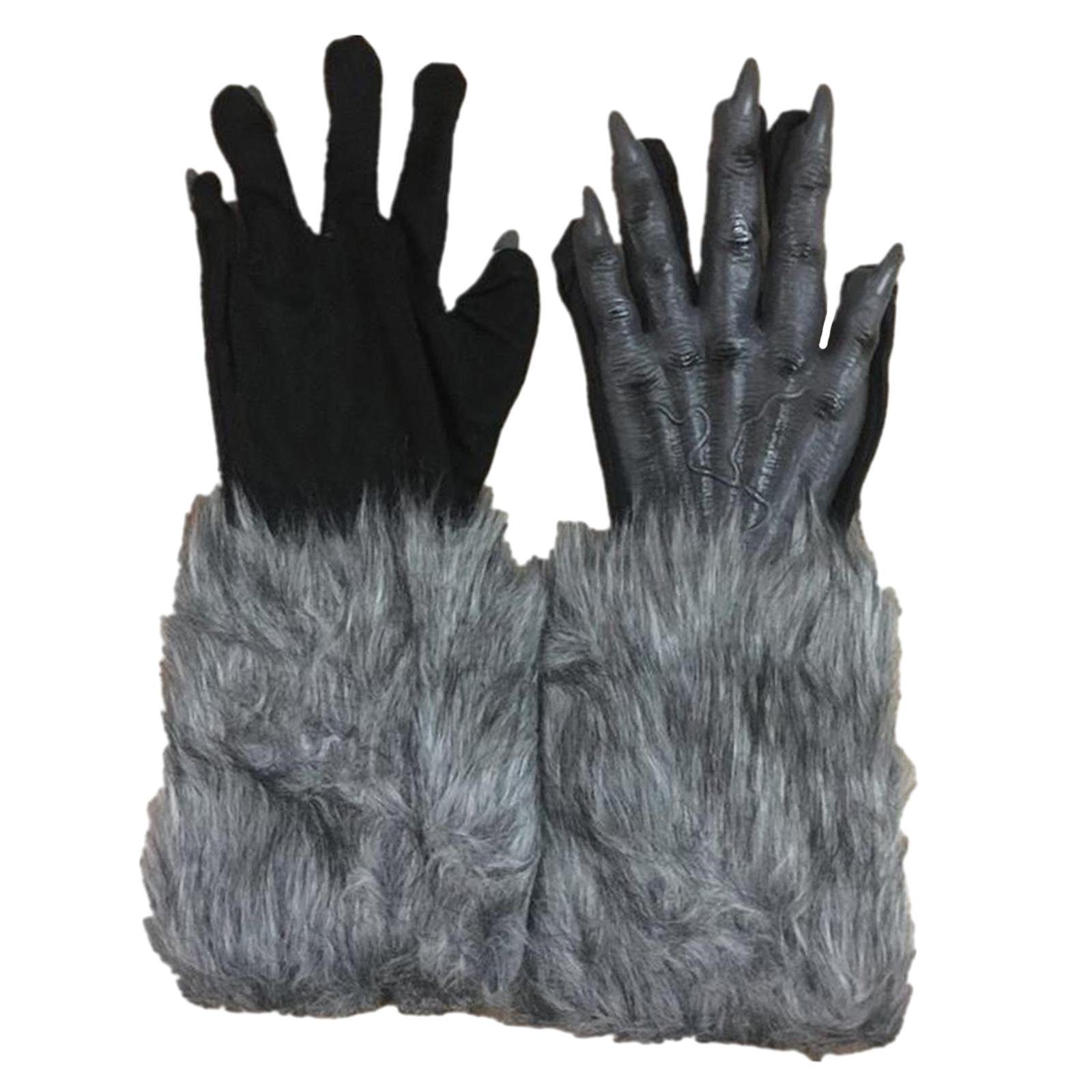 1 paire de gants d'Halloween en forme de griffe de loup-garou pour cosplay, costume d'Halloween avec pattes d'animaux, gants de fête de Pâques, accessoires de cosplay 1 paire de gants d'Halloween en forme de griffe de loup-garou pour cosplay, costume d'Halloween avec pattes d'animaux, gants de fête de Pâques, accessoires de cosplay