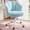 Blue, variant on Romorgniz Velvet Vanity Chair with Petal Backrest Height Adjustable Desk Chair with Wheels Seashell Makeup Chair for Bedroom, Gray