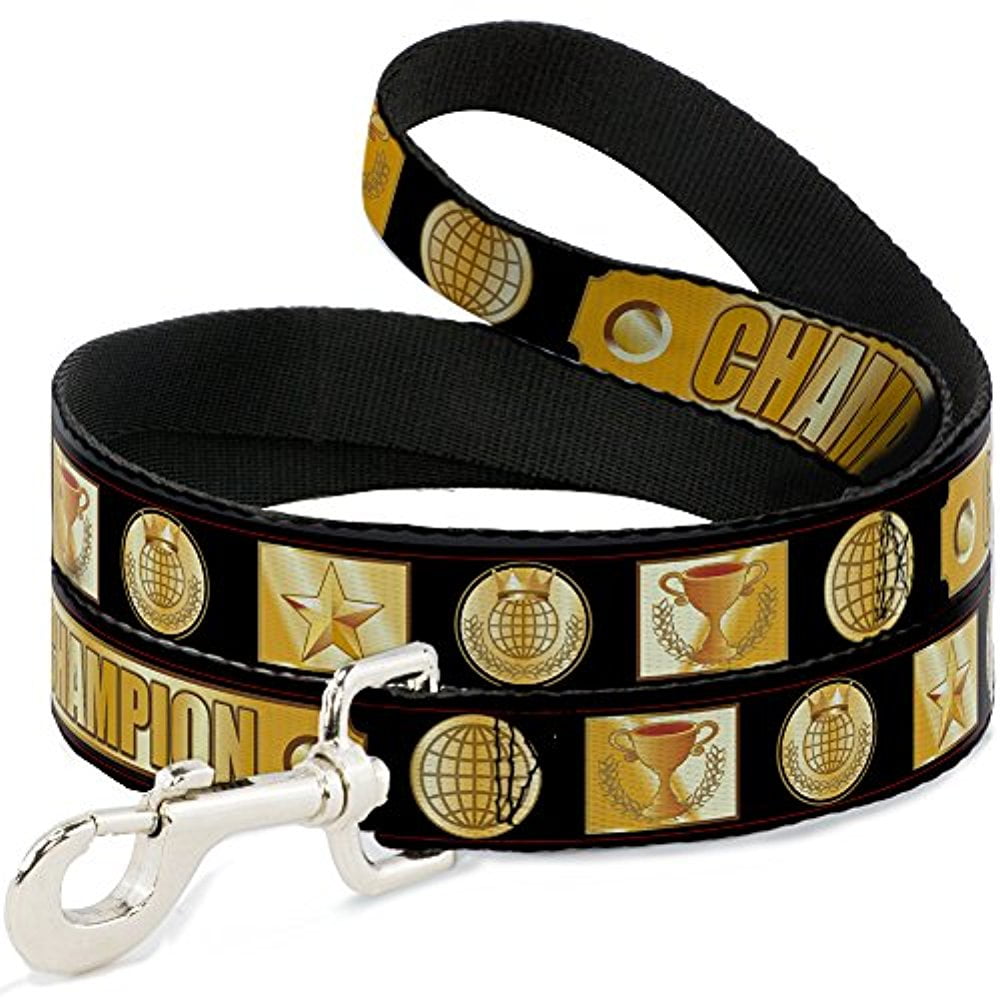 Buckle-Down Pet Leash - CHALLENGER Repeat w Text Black White - 4 Feet Long - 1 2" Wide