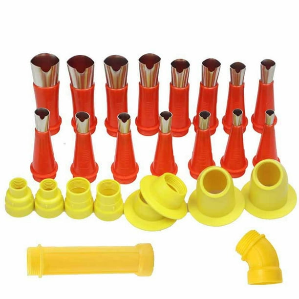 Kit de herramientas para calafatear de acero inoxidable | Juego de 15 boquillas de goma para baño y cocina | Boquilla en forma de V para una aplicación suave de masilla y sellador