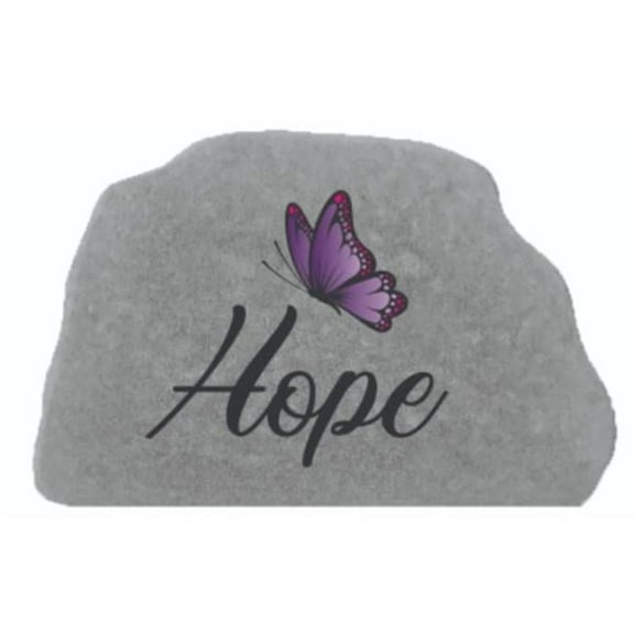Kay Berry 21167 6.5 x 4.5 in. Hope Color Stone with Purple Butterfly