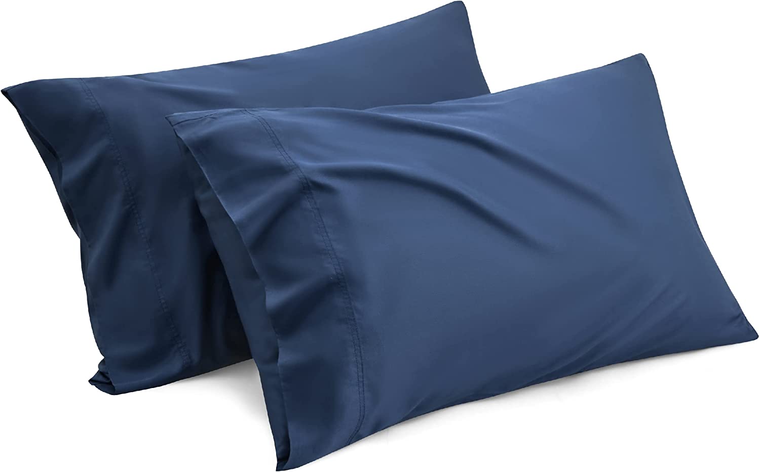Pillowcase Set of 2, Navy Blue, 100 Cotton Pillowcase, Super Soft