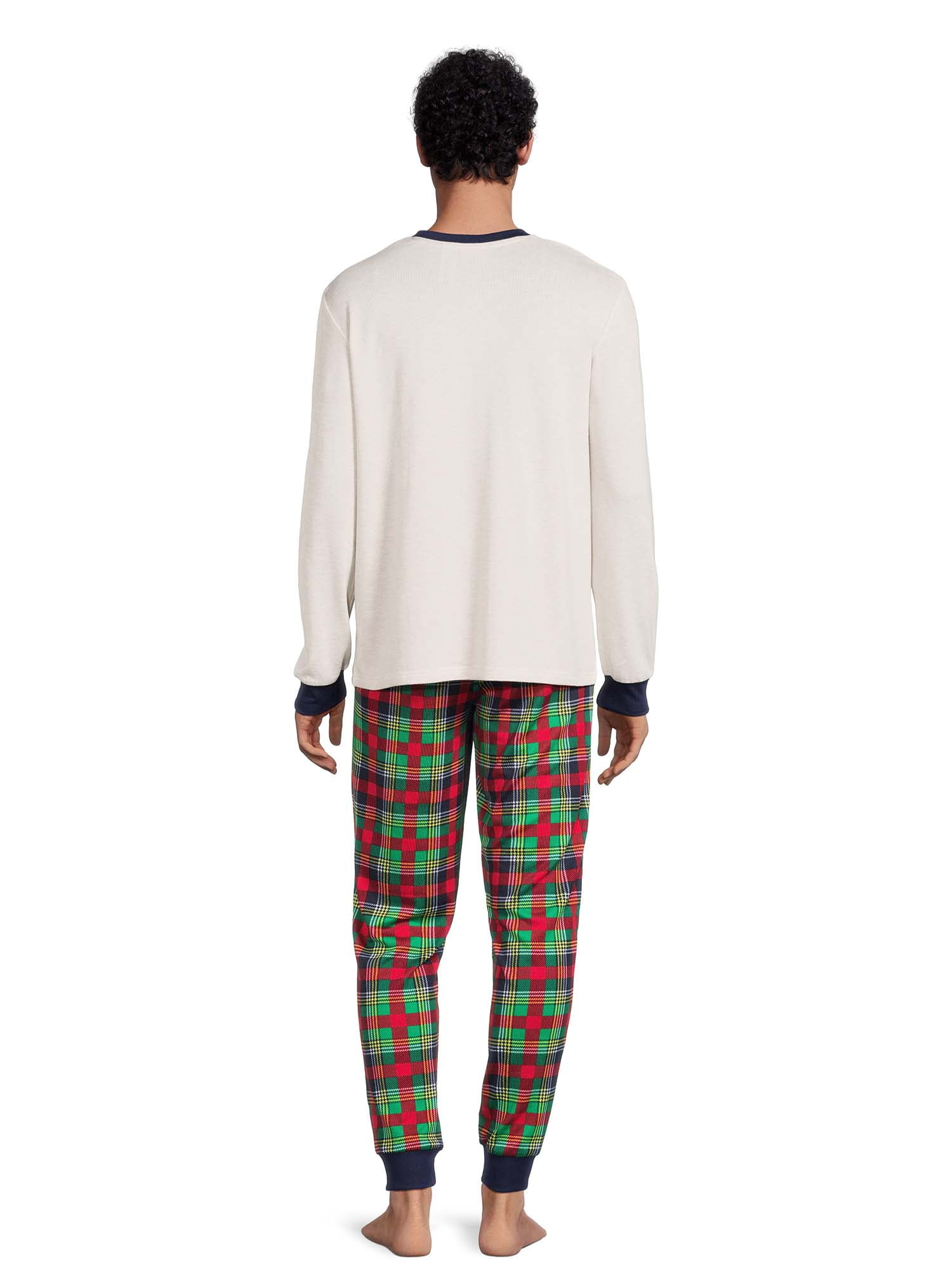 Dearfoams Men's Plaid Bear Matching Family Pajamas Set, 2-Piece, Sizes S-3XL