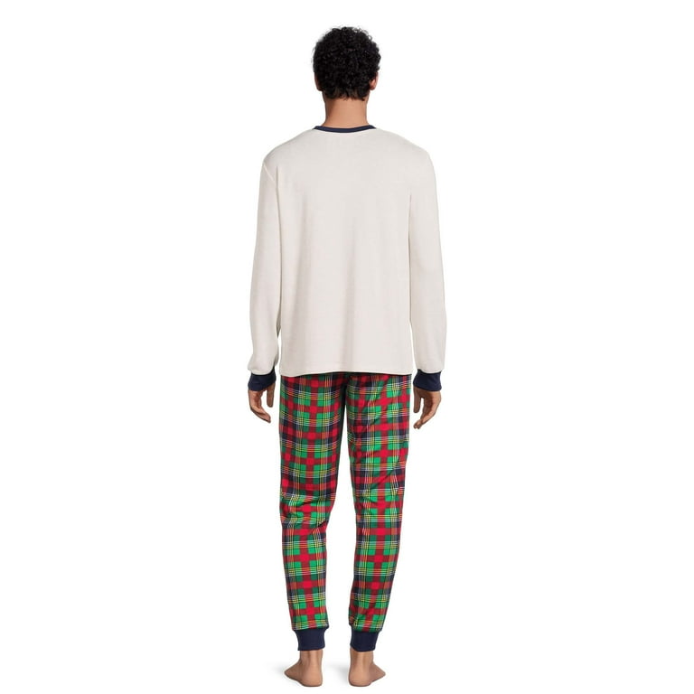 Dearfoams Men s Plaid Bear Matching Family Pajamas Set 2 Piece Sizes S 3XL Walmart