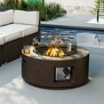 thumbnail image 2 of MOALCOFER 28'' Round Propane  Fire Pit Outdoor with Wind Guard,40,000 BTU Gas Fire Pit Table Lava Rocks&Cover, 2 of 7