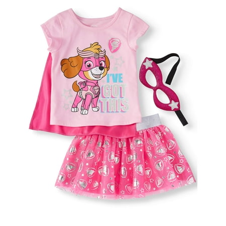 T-Shirt, Tutu Skirt, & Headband, 3pc Outfit Set (Toddler Girls)