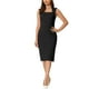thumbnail image 2 of Vestido Lápiz Sin Mangas Cuello Cuadrado Bodycon para Oficina Vestidos Sheath L Negro, 2 of 6