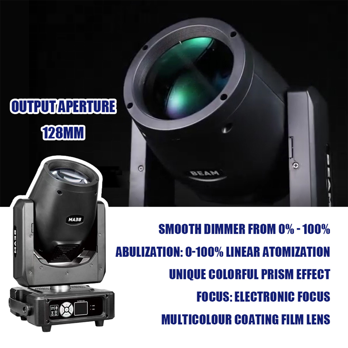 Beam MINI 230W Moving Head Stage Light, DMX Beam Wash Light Effect For DJ Disco Bar Party 2Packs