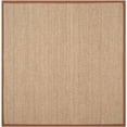 thumbnail image 1 of Safavieh Natural Fiber Collection NF115B Border Herringbone Seagrass Area Rug, 6' x 6' Square, Brown, 1 of 5