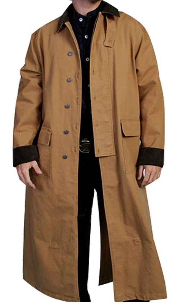 Scully Western Jacket Mens Old West Canvas Duster Button Front RW107 ...