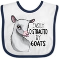 thumbnail image 3 of Inktastic Easily Distracted by Goats Cute Goat Boys or Girls Baby Bib, 3 of 4