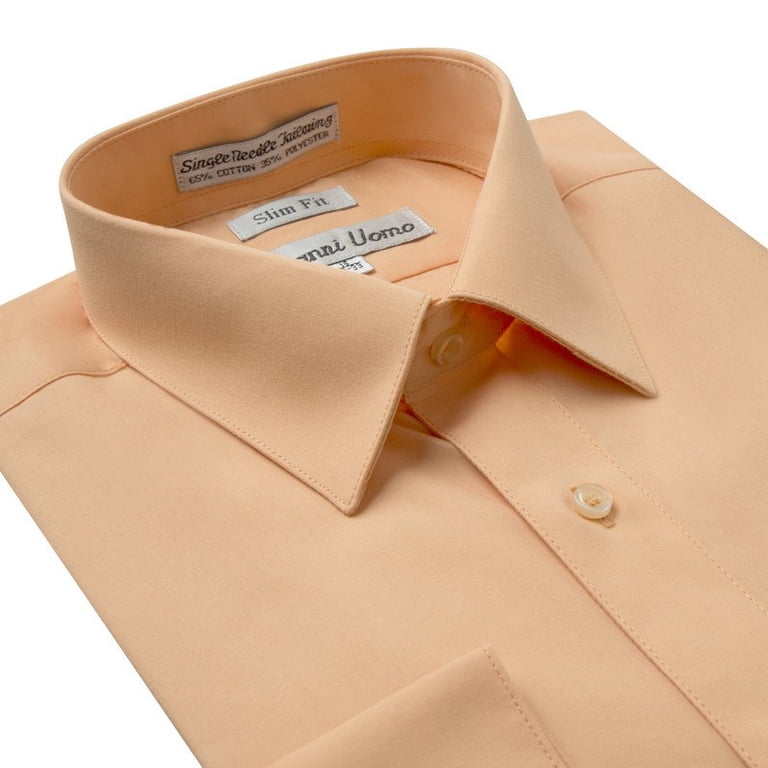 Gentlemens Collection Mens Dress Shirts - Slim Fit Long Sleeve Solid Dress  Shirt - Best Dress Shirts for Men - Walmart.com
