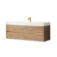 thumbnail image 2 of Palencia 60" Single Sink Wall-Mount Floating Wood Bathroom Vanity No Mirror, 2 of 14