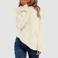 thumbnail image 2 of Sweat Shirts For Womens Women's Solid Color Sweatshirt Women's Casual Solid Color Crew Neck Long Sleeve Pocket Pullover Sweatshirt, 2 of 5