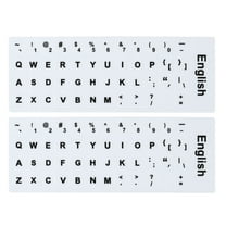 Uxcell English Keyboard Stickers Keyboard Replacement Cover Style 1 White Background Black Lettering 2Pcs