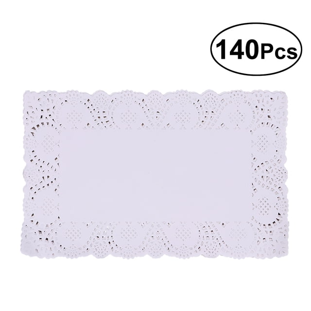 Miangastore 140Pcs Desk Decorative Paper Rectangular Paper Doilies for Home Use and Coffee Shop Use