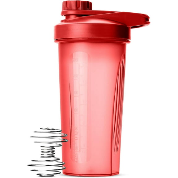 Mr. Pen- Shaker Bottles for Protein Mixes with Twist Cap, 28 oz, Red Protein Shaker Bottle with Wire Whisk Ball, Shaker Cup