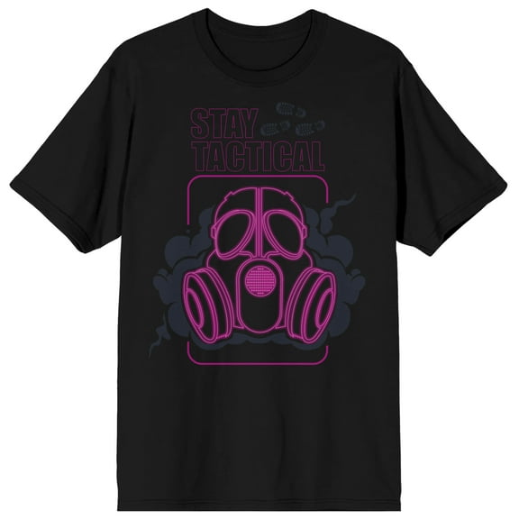 Mens Call of Duty Warzone Retro Stay Tactical with Mask Badge Black T-shirt-XS