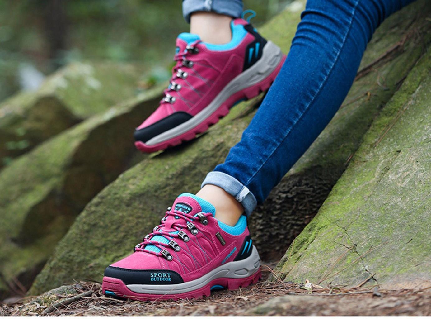 Women's Hiking Shoes Waterproof Anti-Slip Outdoor Ankle Boots Hike Trekking Shock Absorption Boots for Camping Climbing