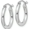 thumbnail image 2 of Sterling Silver Rhodium-Plated 2.5mm Round Hoop Earrings (19 X 17) Made In Mexico qe4383, 2 of 5