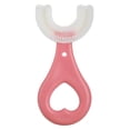 thumbnail image 2 of Cepillo de dientes de silicona en forma de U Cepillo suave Ndcxsfigh de 360 ​​​​grados para niños (Corazón rosa), 2 of 8