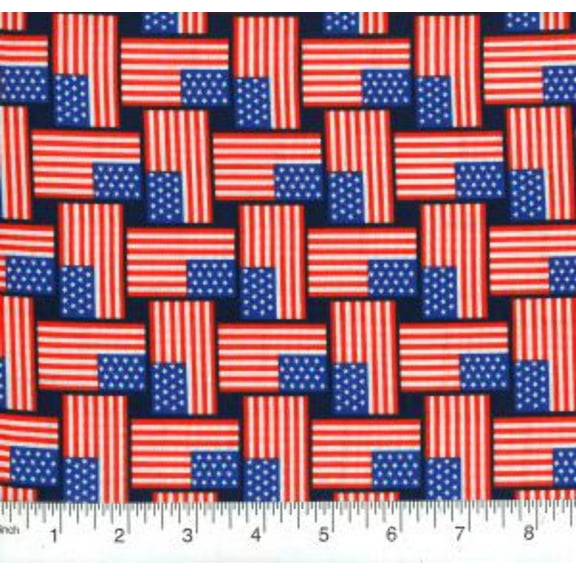 Patriotic Woven Flag Cotton Fabric