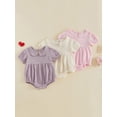 thumbnail image 4 of AceBaby Infant Baby Girl 95%Cotton Summer Bubble Solid Color Romper,Size 0-18M, 4 of 10