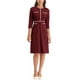 thumbnail image 2 of INSPIRE CHIC Vestido A-Line para Mujeres con Color Contrastante para Trabajar con Recortes de Tweed 2XL Rojo Oscuro, 2 of 6