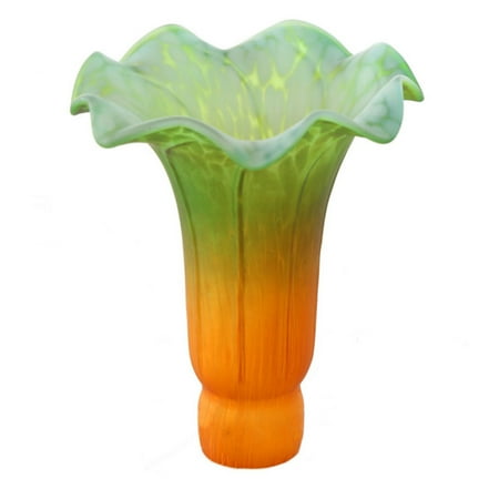 - River of Goods Hand Painted Glass Lily Lamp Shade