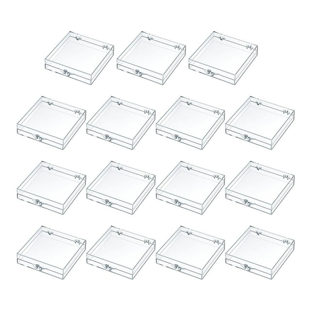 Caja de almacenamiento para uñas a presión, 15 unidades, organizador de exhibición de uñas, organizador de cuentas pequeñas multifuncional para joyerí Claro
