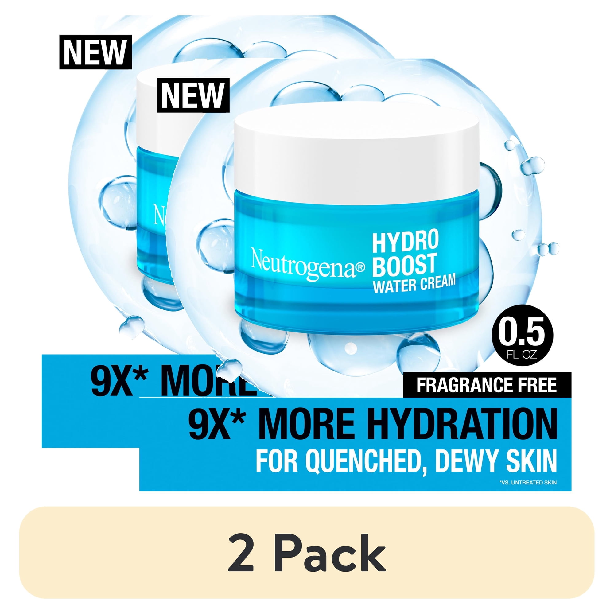 (2 pack) Neutrogena Hydro Boost Hyaluronic Acid Water Cream  Face Moisturizer  0.5 fl oz