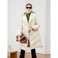 thumbnail image 4 of Abrigos largos de plumón de pato blanco para mujer, abrigo grueso, cálido, holgado, con capucha, de gran tamaño, ligero, a la moda, ropa de mujer para el frío, 4 of 5