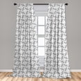thumbnail image 5 of Ambesonne Geometric Curtains, Intersecting Squares, Pair of 28"x84", Black Pale Grey White, 5 of 5